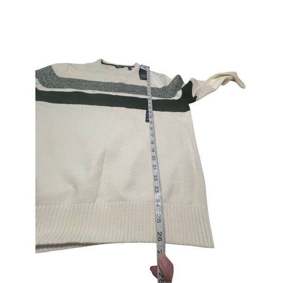 Izod Mens Vanilla Ice/Green  Crewneck  Sweater Sz L NWT - Picture 8 of 9